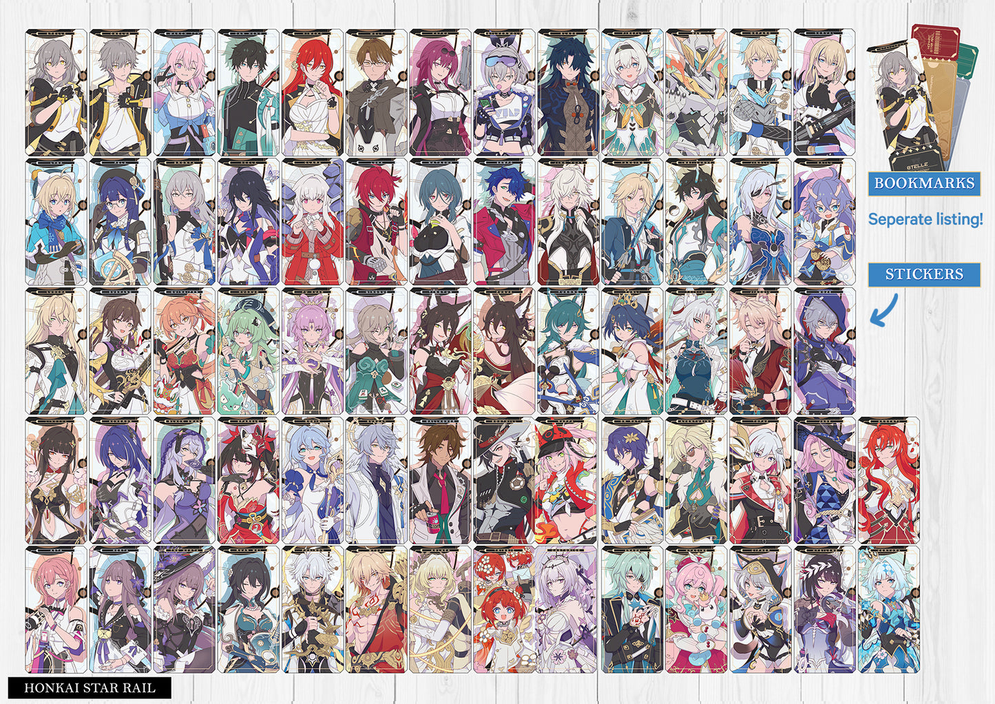 Honkai Star Rail Ticket Bookmarks
